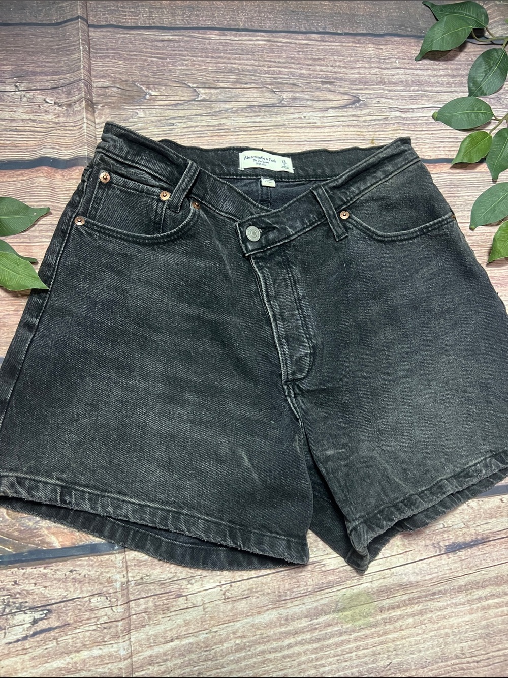 Black Denim Women’s High-Rise Shorts